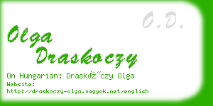 olga draskoczy business card